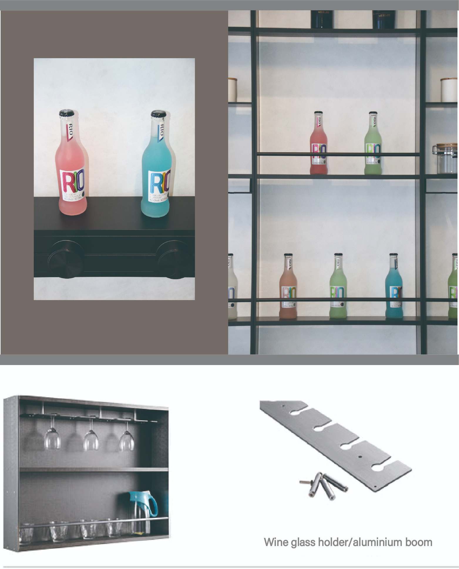 Deluxe custom size shelving Hardware furniture display cabinet Kitchen shelves with LED lights glass wine cabinet