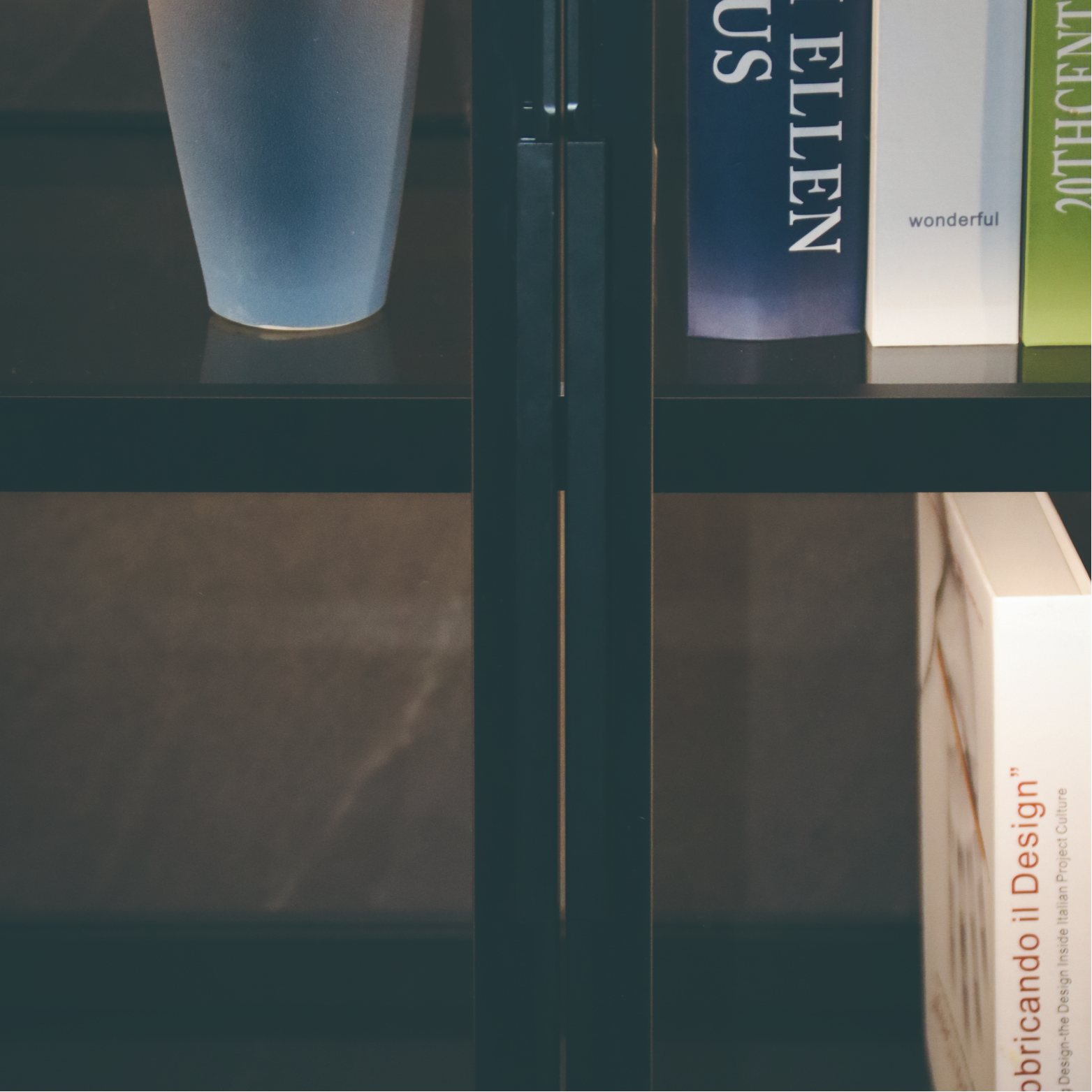 Minimalist light luxury modern family bedroom living room storage aluminum alloy frame glass cabinet