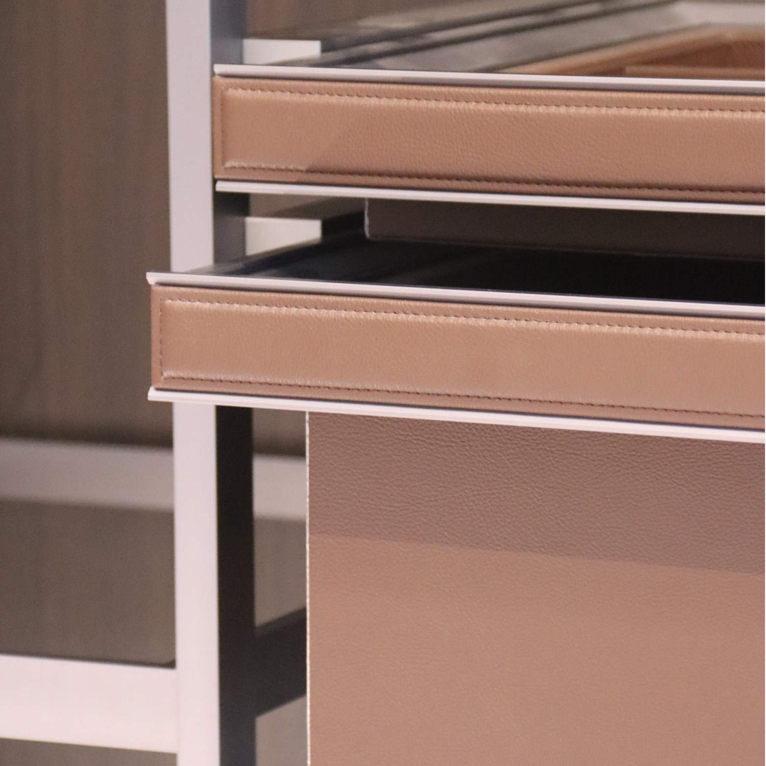 Modern luxury custom Led lights corner wooden glass door lockers Bedroom furniture Villa cabinets