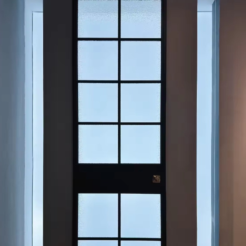 Modern bathroom extremely narrow frame internal glass flat doors minimalist design High quality kitchen bathroom study door