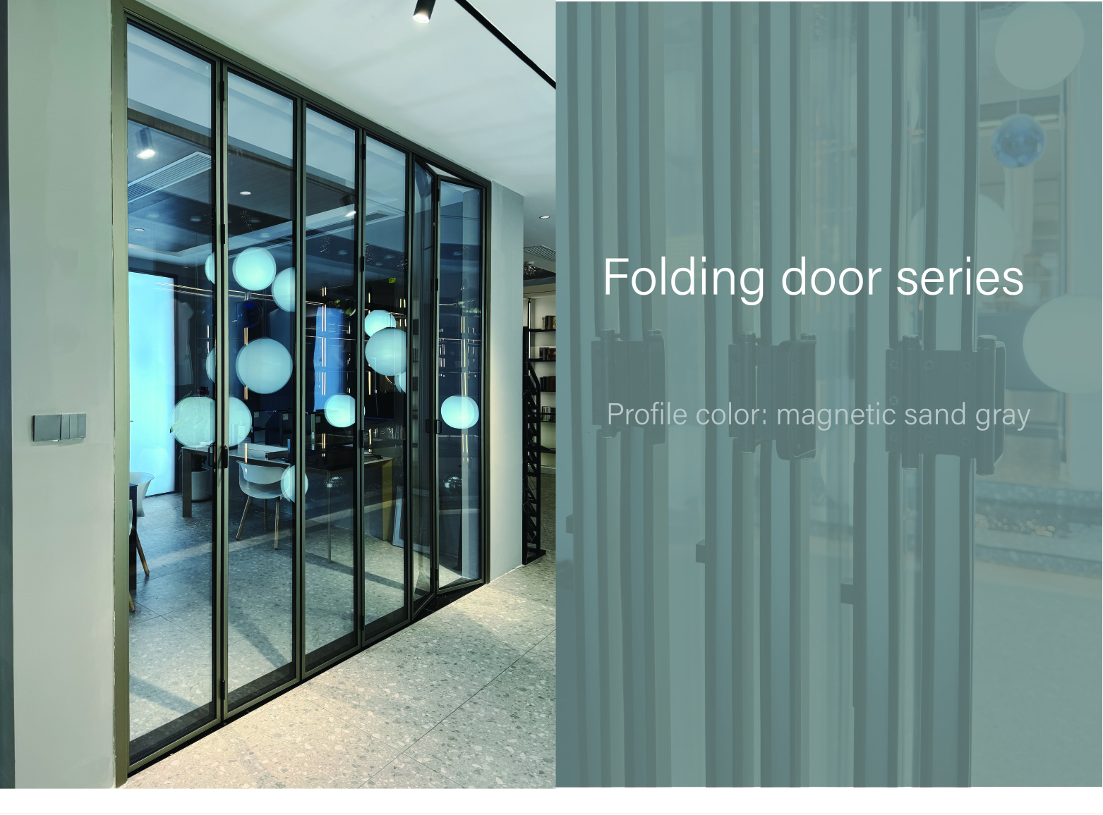 Aluminum alloy folding door Modern soundproof hotel commercial office partition Folding door can slide operation